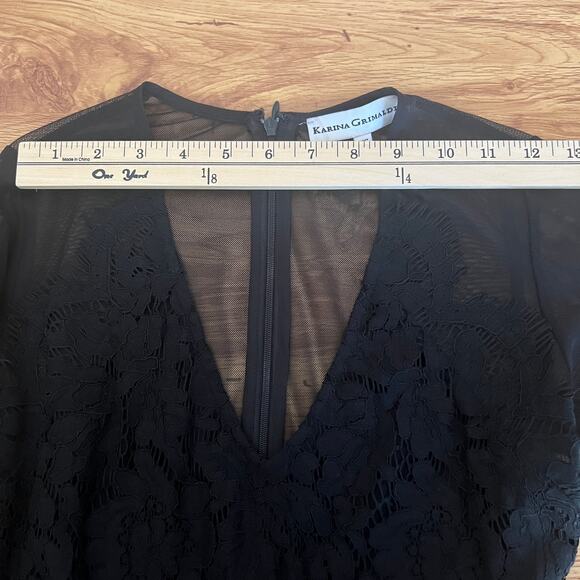 Karina Grimaldi Olivia Black Lace Mini Dress Size XS - Picture 9 of 12